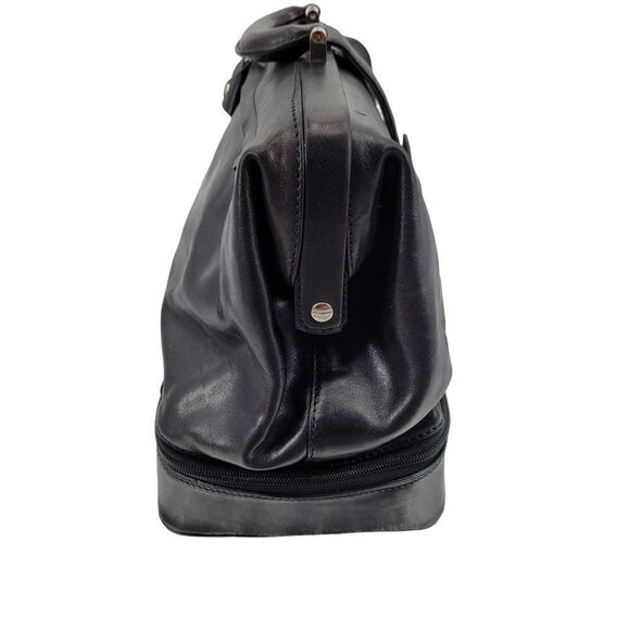 Maxwell Scott Authentic Leather Doctor Bag Black Handmade Italy Key Lock Large - Picture 6 of 9